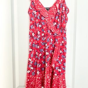 Express Red White & Blue floral dress